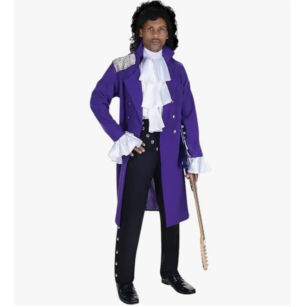 Prince Purple Rain Costume Men M~Jacket/Shirt/Wig Halloween/Cosplay/80's Parties